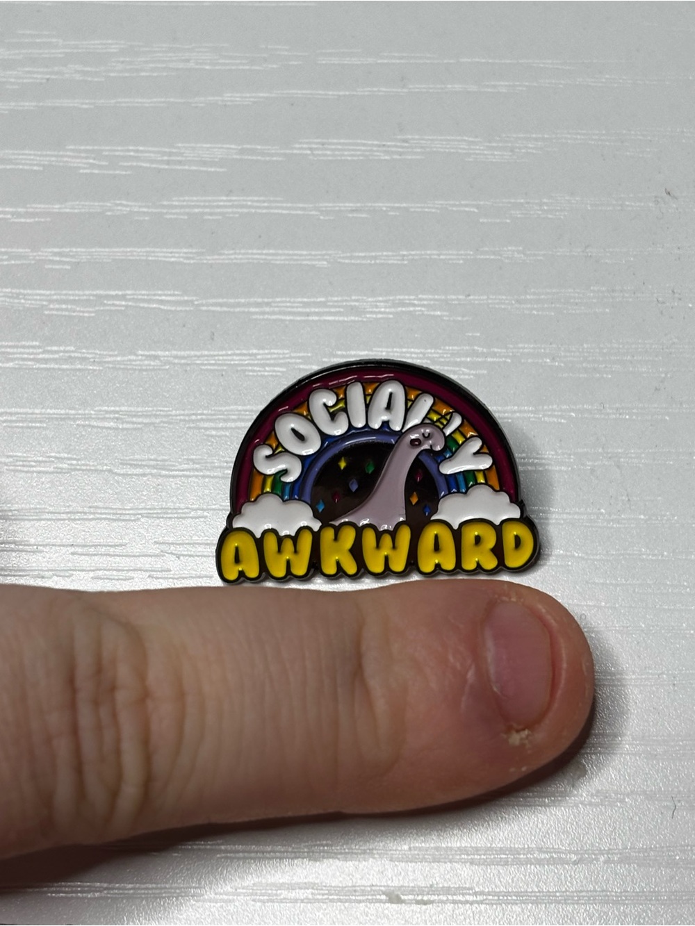 Socially Awkward Enamel Pin - Picture 2 of 4